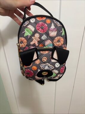 Betsey Johnson Black Halloween Treats Mini Backpack